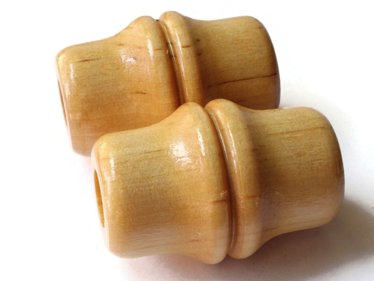 2 51mm Light Brown Bamboo Tube Beads Vintage Wood Beads Wooden Large Hole Macrame Beads